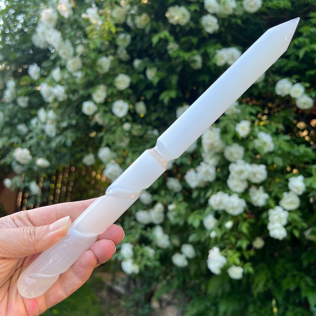 Bagheta selenit rod 30 cm, pietre semipretioase - druzy.ro 3 