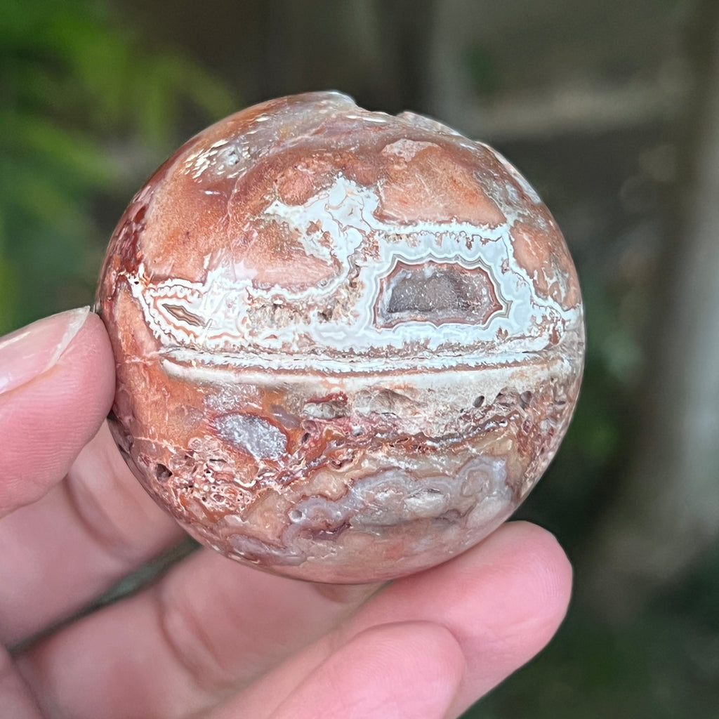 Sfera agat Crazy Lace | Model 7, pietre semipretioase - druzy.ro 6 