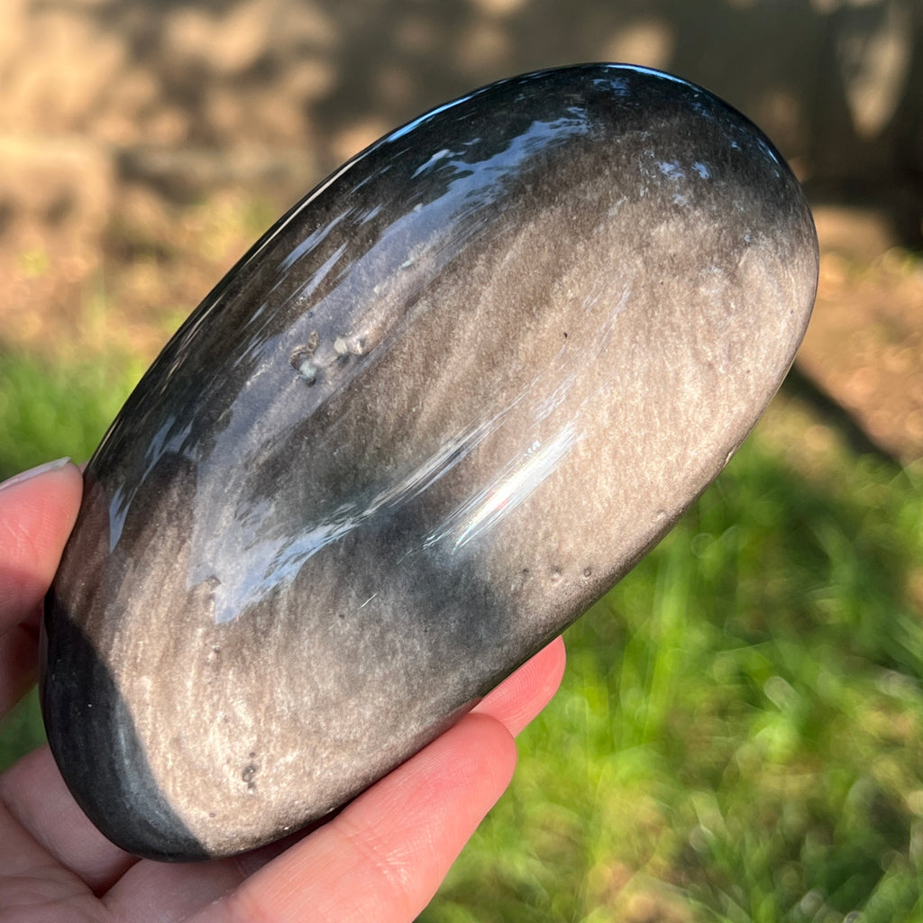 Obsidian argintiu palmstone model 13, pietre semipretioase - druzy.ro 4 