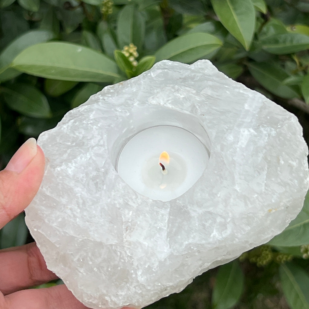 Suport lumanare din cuart de stanca model 2 marimea L, pietre semipretioase - druzy.ro 4 