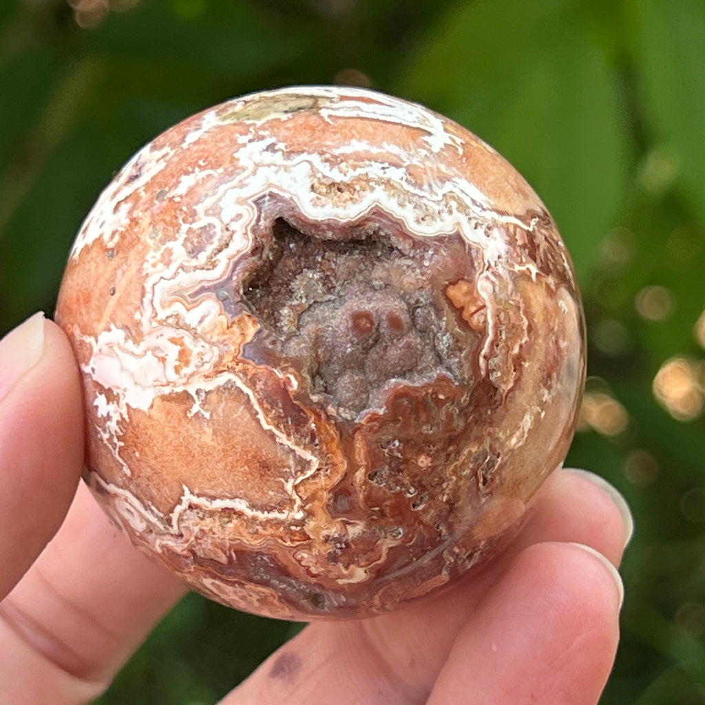 Sfera agat Crazy Lace | Model 12, pietre semipretioase - druzy.ro 8 