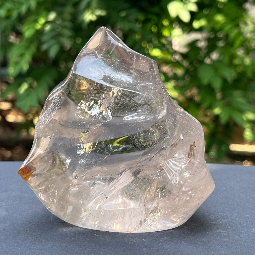 Sculptura din cuart de stanca/cristal incolor forma flacara m1, pietre semipretioase - druzy.ro 4 