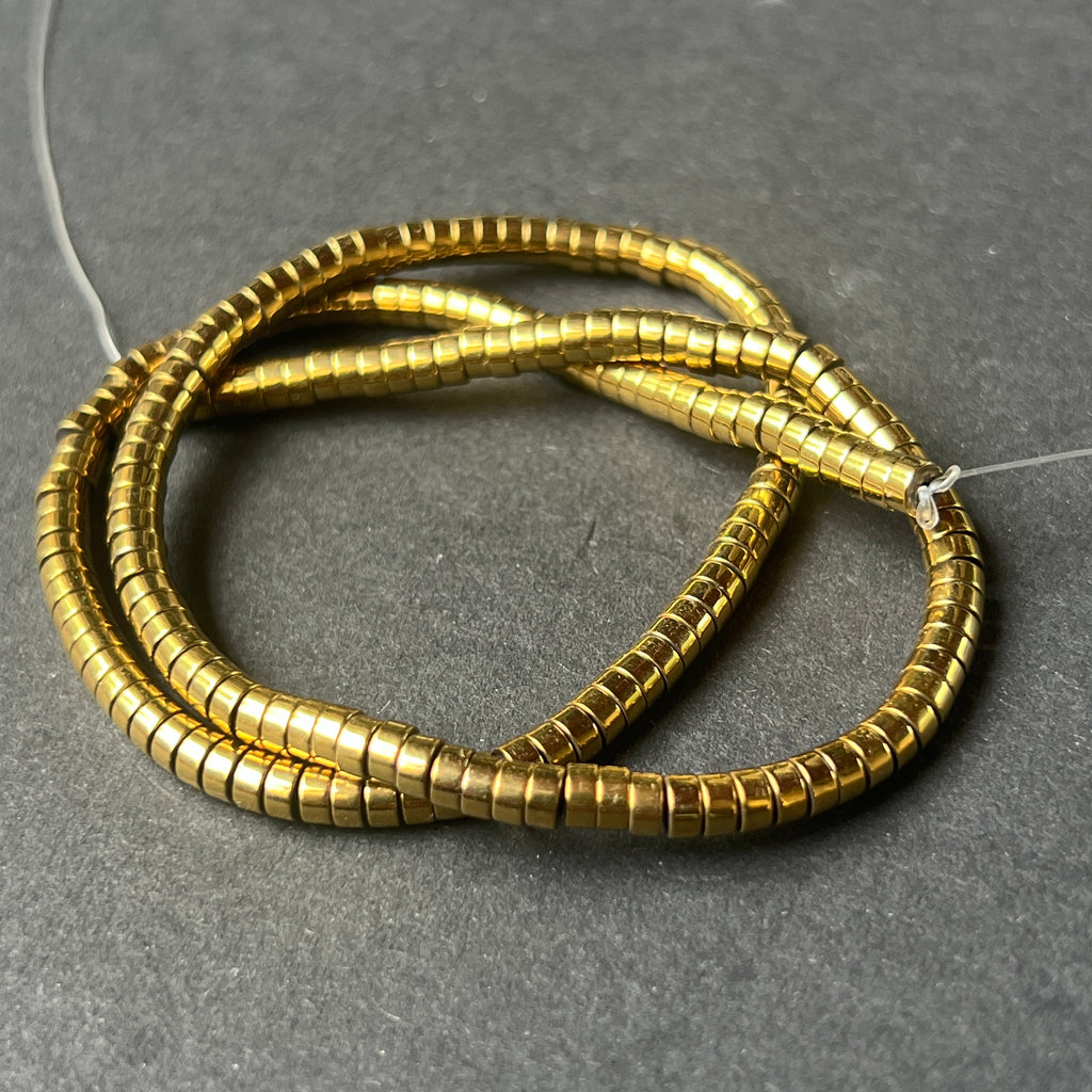 Sirag margele pietre semipretioase HEMATIT DISC GOLD, pietre semipretioase - druzy.ro 1 