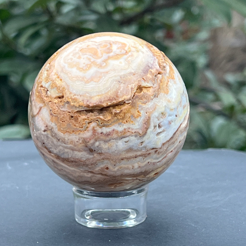 Sfera agat Crazy Lace model 2, pietre semipretioase - druzy.ro 8 