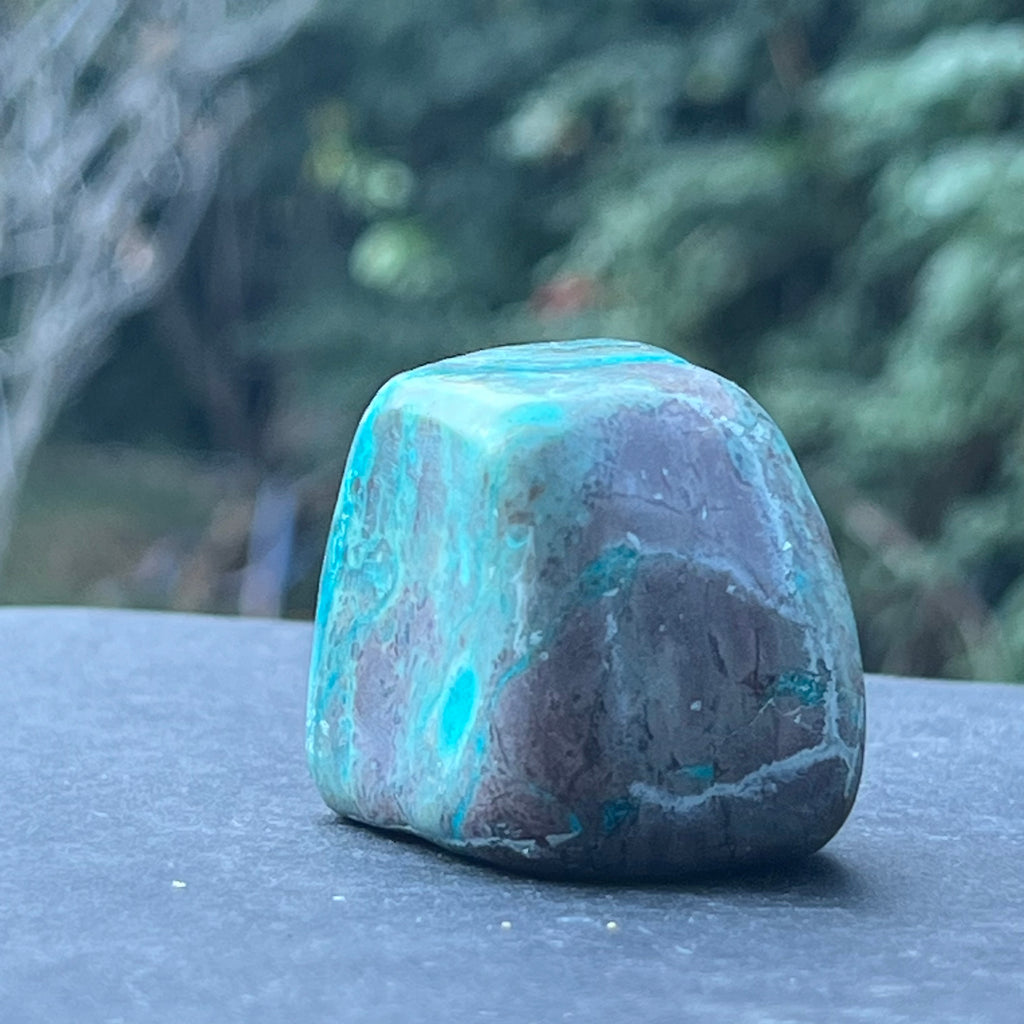 Shattuckite forma libera/palmstone m6, druzy.ro, cristale 4