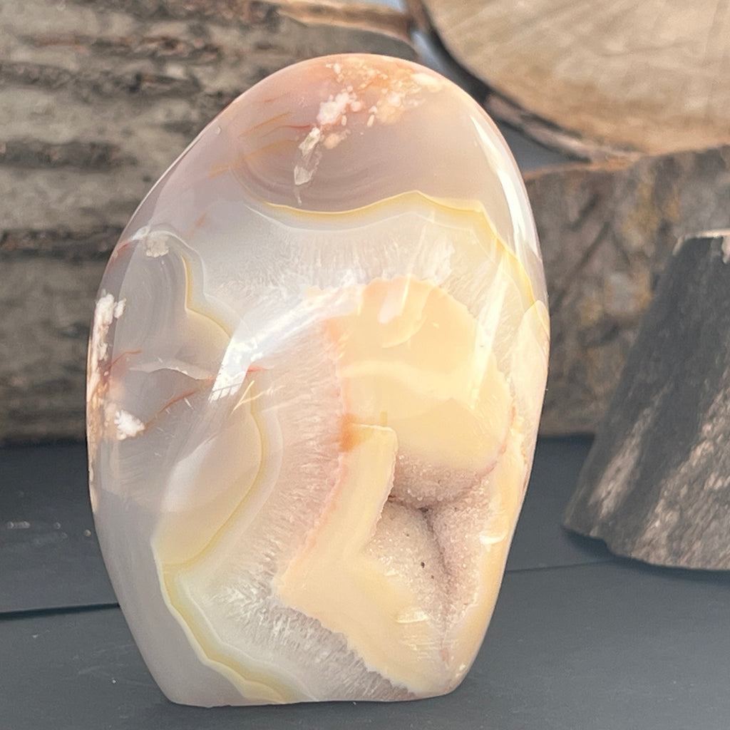 Agat coral floare din Madagascar model 15, pietre semipretioase - druzy.ro 4 