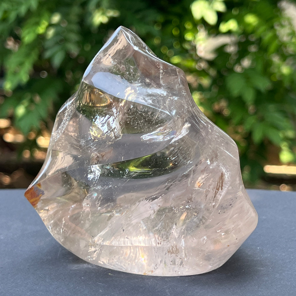 Sculptura din cuart de stanca/cristal incolor forma flacara m1, pietre semipretioase - druzy.ro 12 