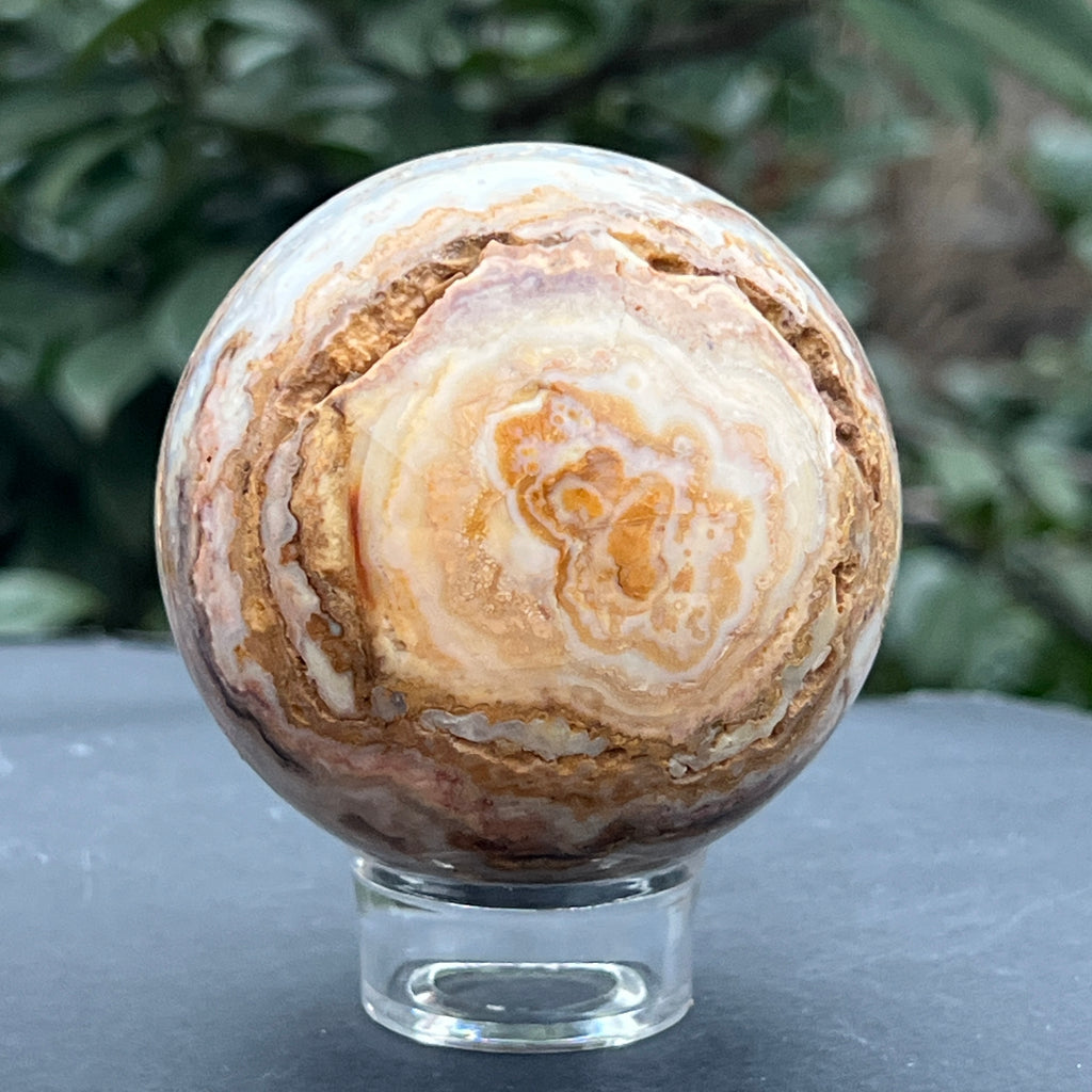 Sfera agat Crazy Lace model 2, pietre semipretioase - druzy.ro 2 