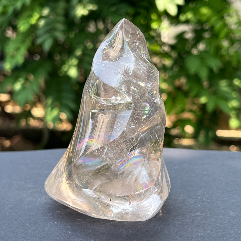 Sculptura din cuart de stanca/cristal incolor forma flacara m1, pietre semipretioase - druzy.ro 8 