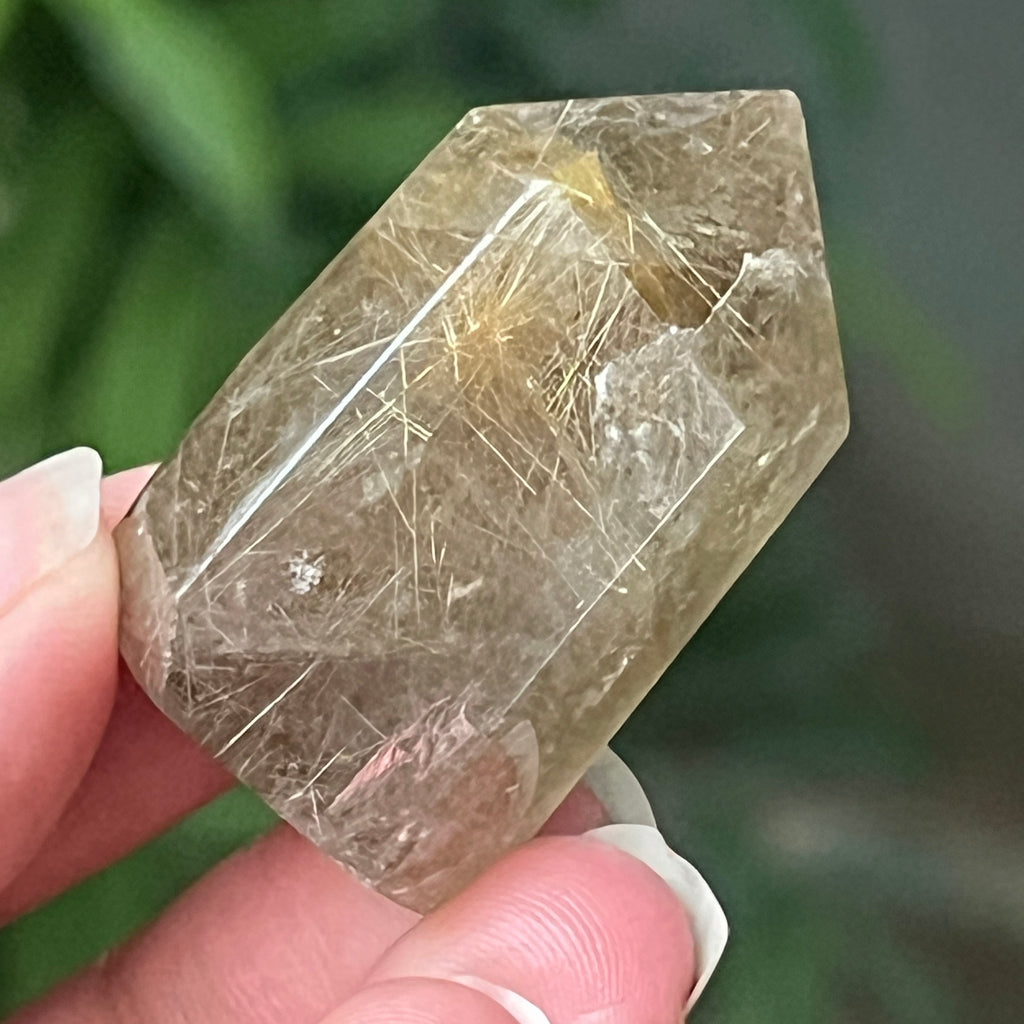 Obelisc cuart rutilat auriu | Model 5, pietre semipretioase - druzy.ro 2 