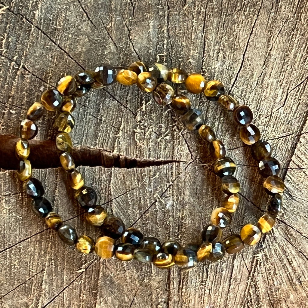 Bratara ochi de tigru fatetata discuri 6 mm, pietre semipretioase - druzy.ro 2 