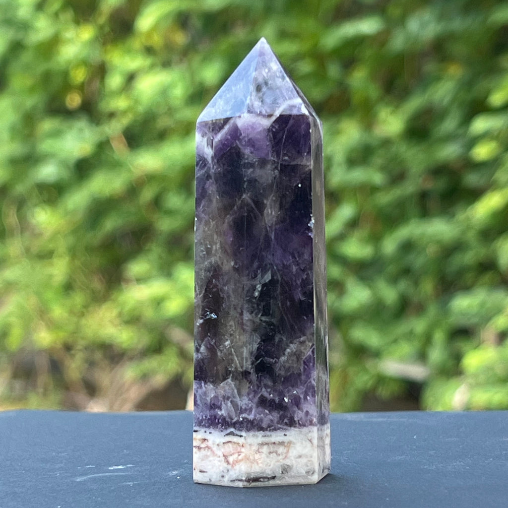 Obelisc ametist chevron model 5, druzy.ro, cristale 3