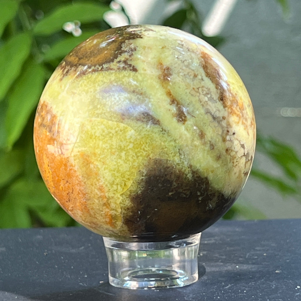 Sfera Opal verde model 3, pietre semipretioase - druzy.ro 2 