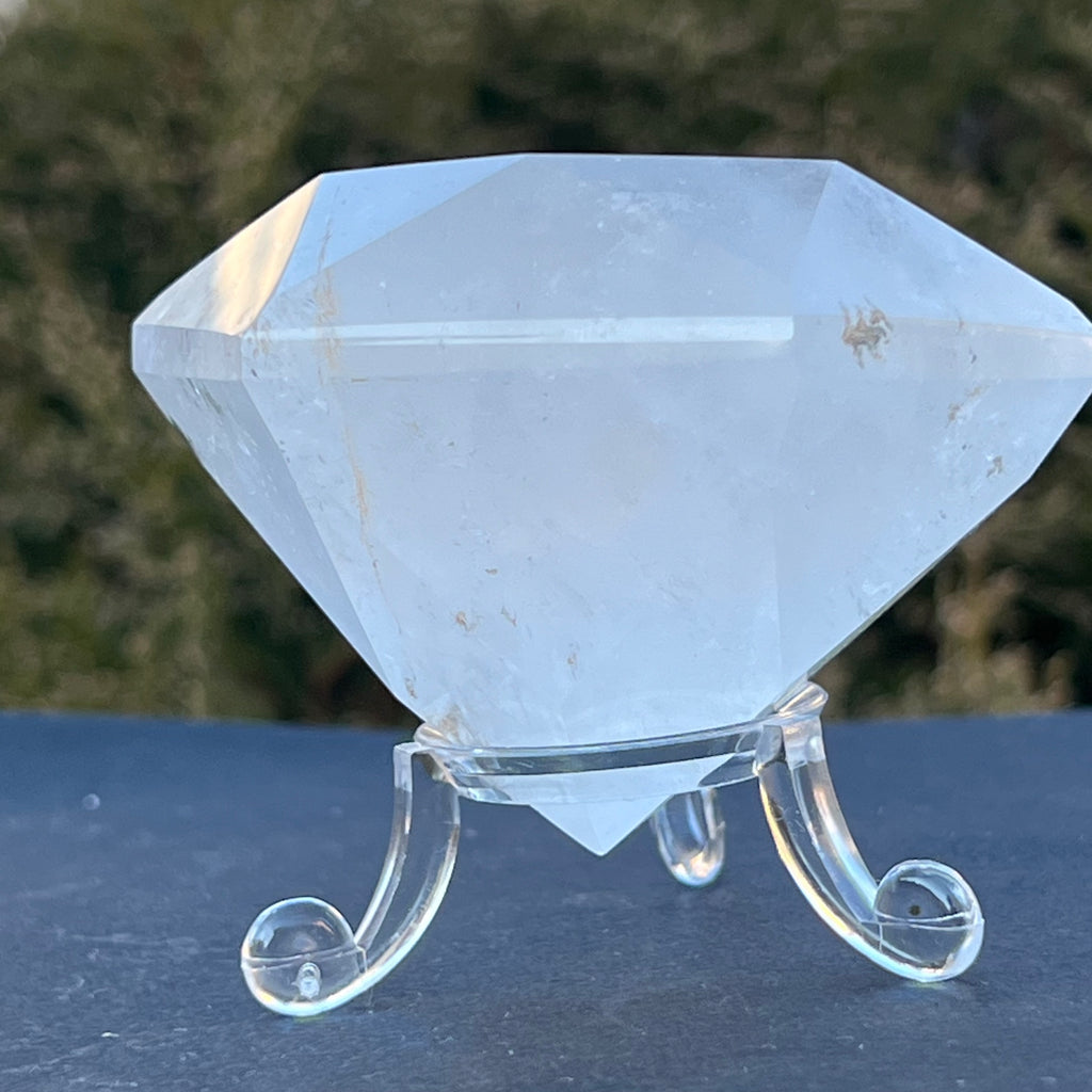 Cuart curcubeu forma diamant cristal de stanca/cuart incolor model 1A, druzy.ro, cristale 5