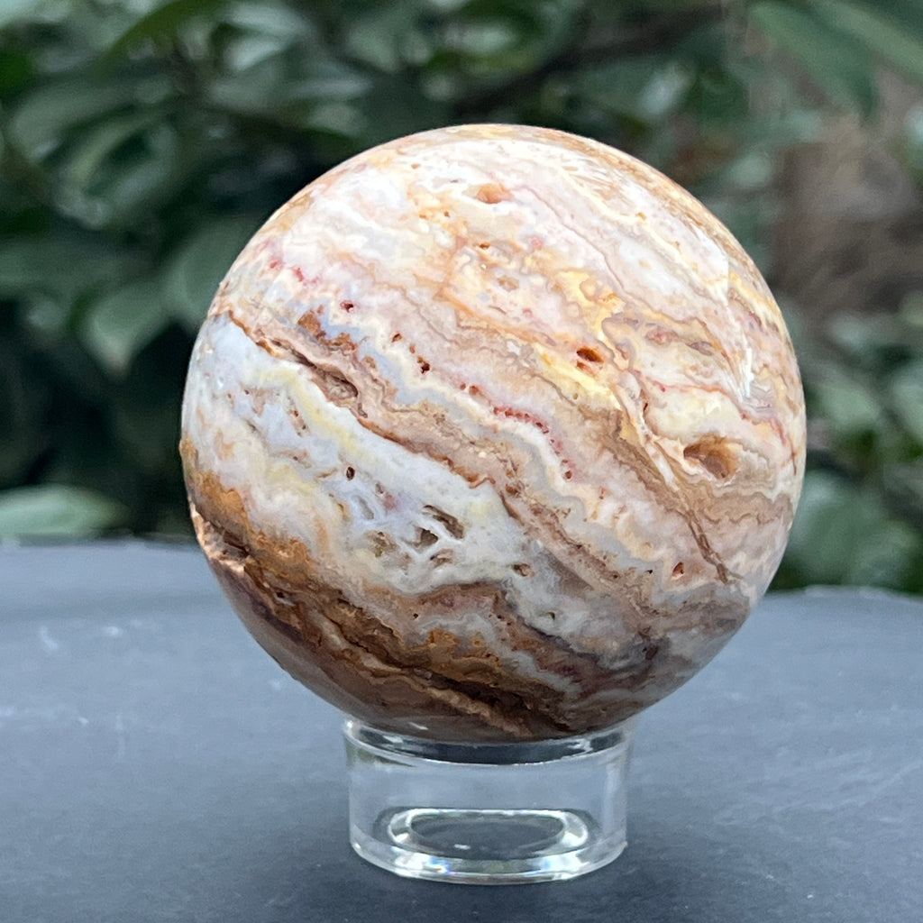 Sfera agat Crazy Lace model 2, pietre semipretioase - druzy.ro 4 
