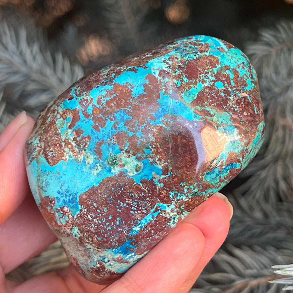 Shattuckite forma libera/palmstone m13, pietre semipretioase - druzy.ro 12 