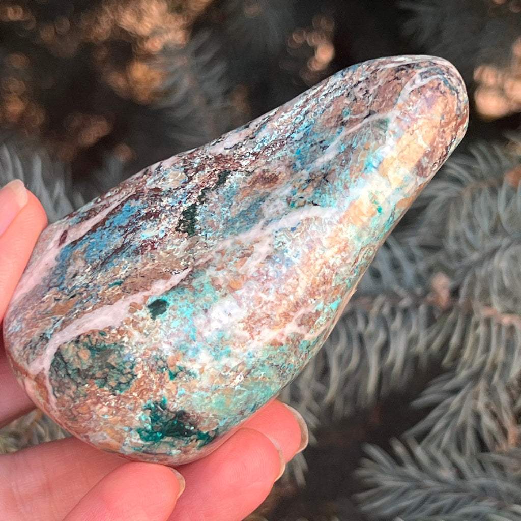 Shattuckite forma libera/palmstone m16, pietre semipretioase - druzy.ro 13 