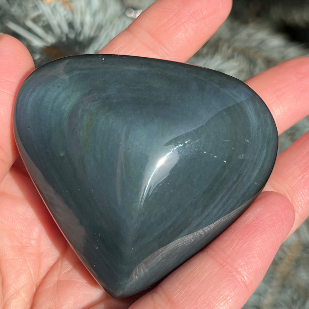 Obsidian curcubeu inima model 6, druzy.ro, cristale 4