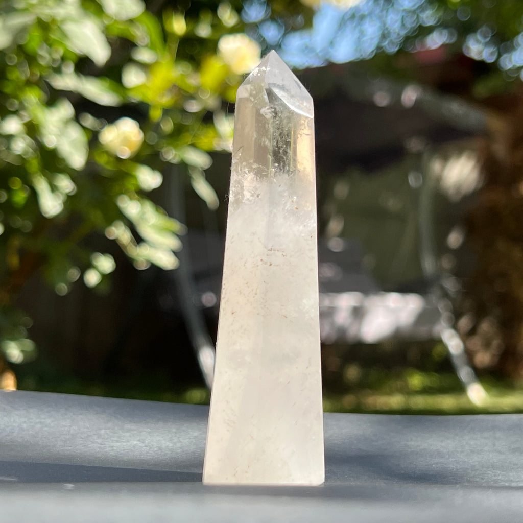 Obelisc/varf/generator cristal de stanca/cuart incolor Africa Af5/m5, druzy.ro, cristale 3