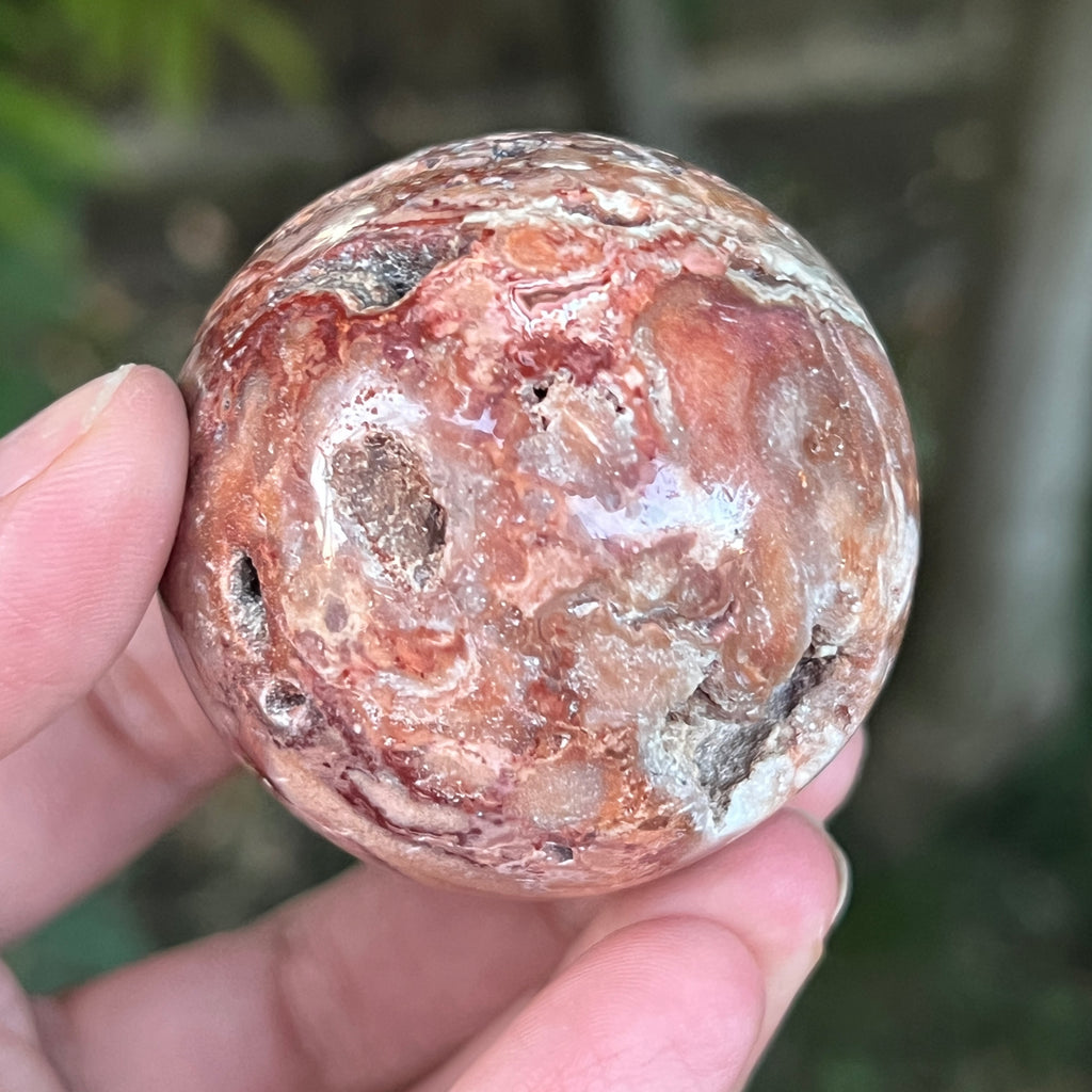 Sfera agat Crazy Lace | Model 7, pietre semipretioase - druzy.ro 2 