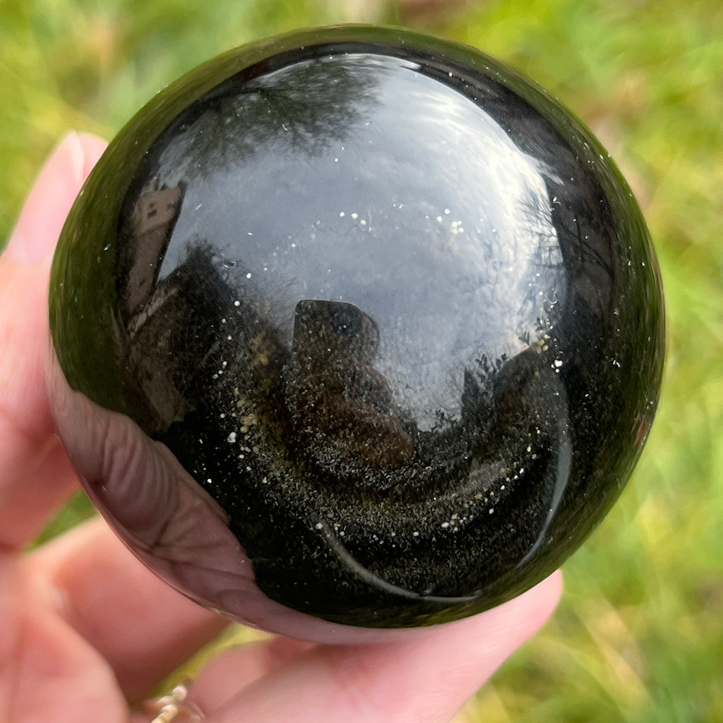 Sfera obsidian model 1, pietre semipretioase - druzy.ro 1 