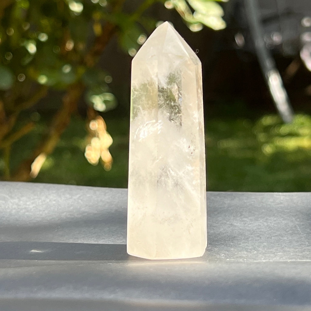 Obelisc/varf/generator cristal de stanca/cuart incolor Africa Af5/m1, druzy.ro, cristale 4