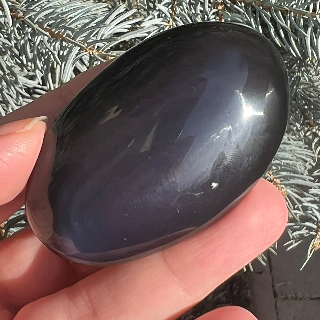 Obsidian curcubeu palmstone model 5, druzy.ro, cristale 2