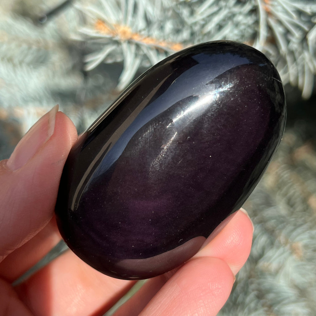 Obsidian curcubeu palmstone model 7, druzy.ro, cristale 3