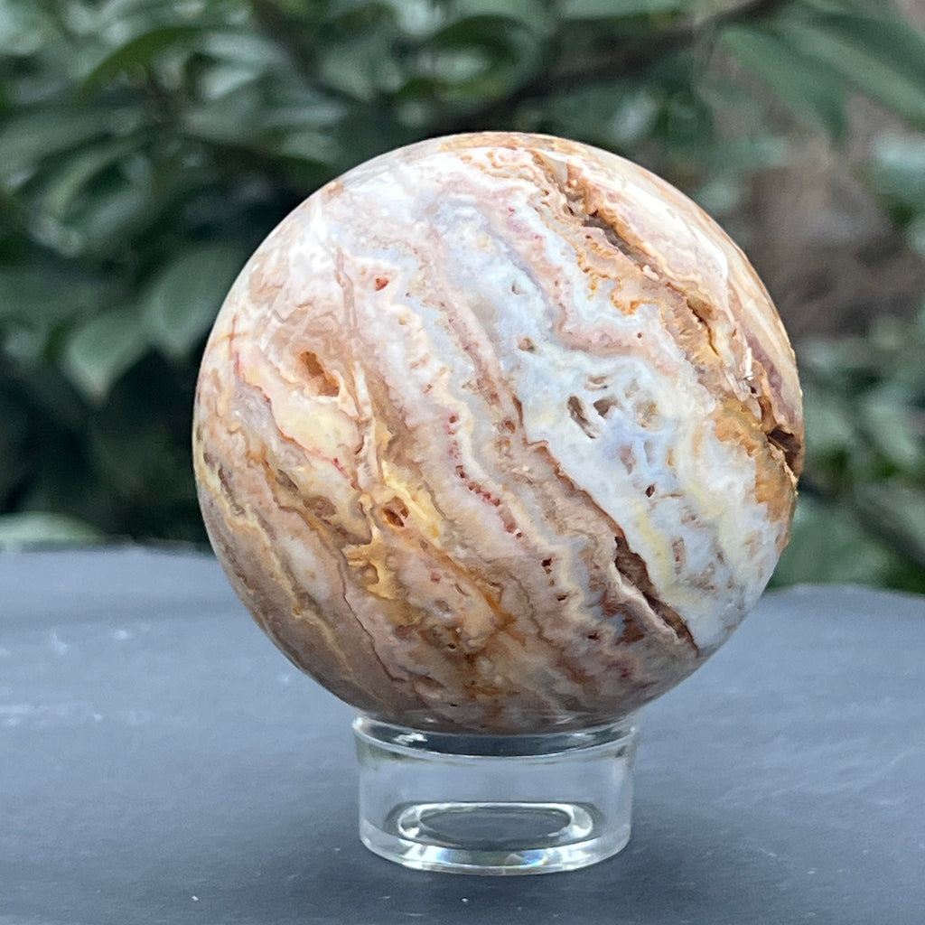 Sfera agat Crazy Lace model 2, pietre semipretioase - druzy.ro 11 