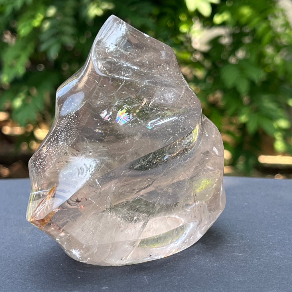 Sculptura din cuart de stanca/cristal incolor forma flacara m1, pietre semipretioase - druzy.ro 9 