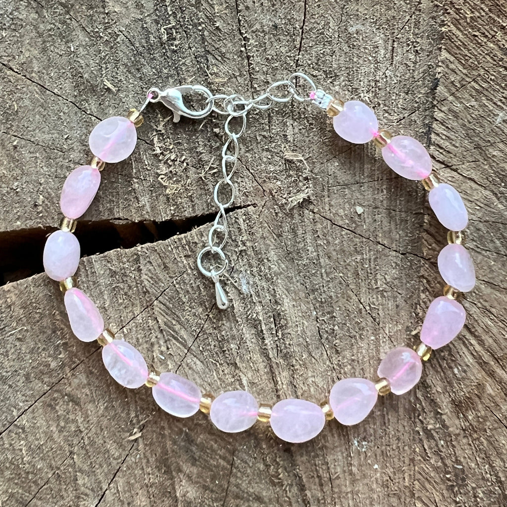 Bratara cuart roz Joy Tumble, pietre semipretioase - druzy.ro 1 
