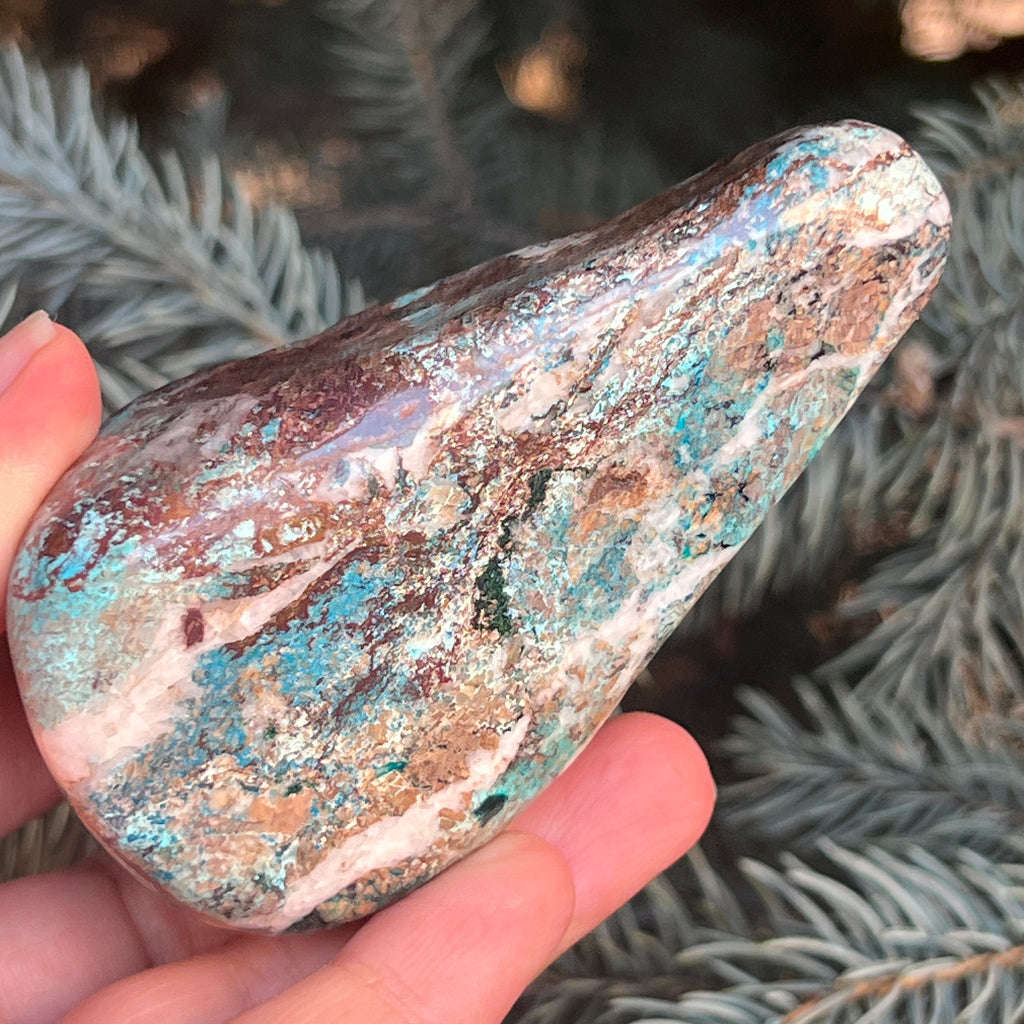 Shattuckite forma libera/palmstone m16, pietre semipretioase - druzy.ro 7 