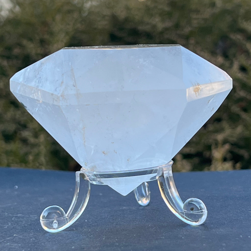 Cuart curcubeu forma diamant cristal de stanca/cuart incolor model 1A, druzy.ro, cristale 2