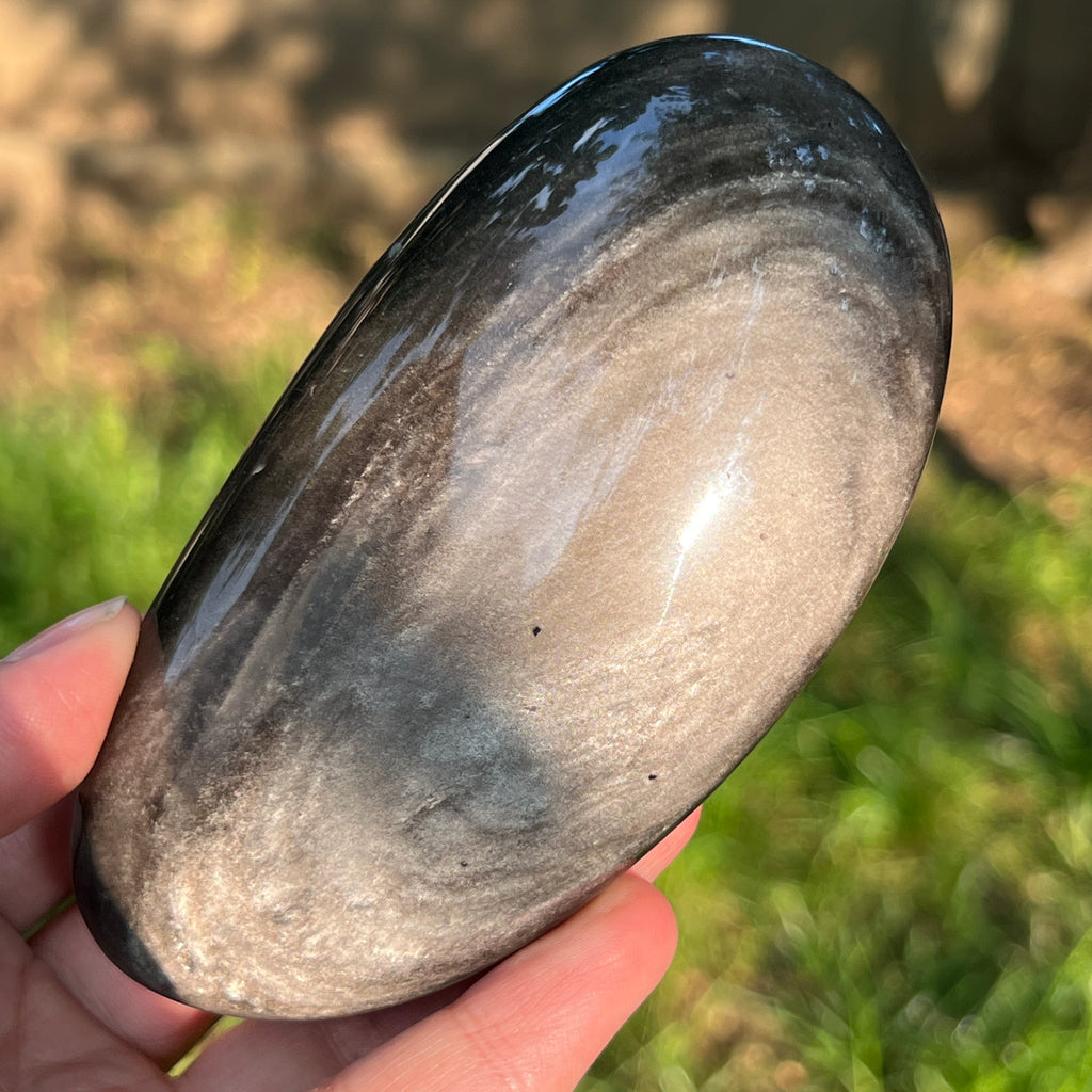 Obsidian argintiu palmstone model 13, pietre semipretioase - druzy.ro 6 