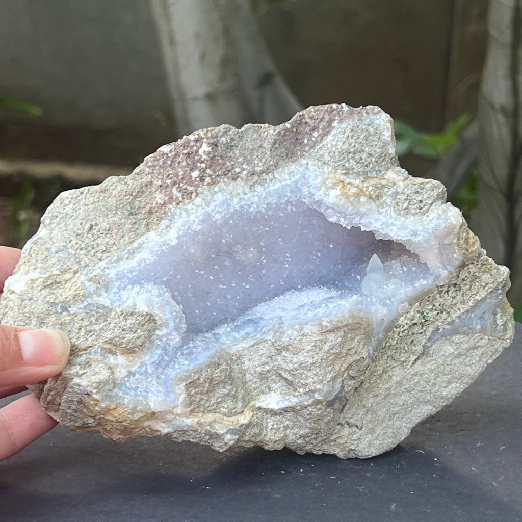Calcedonie albastra /blue lace/ agat albastru piatra bruta m22, pietre semipretioase - druzy.ro 1 