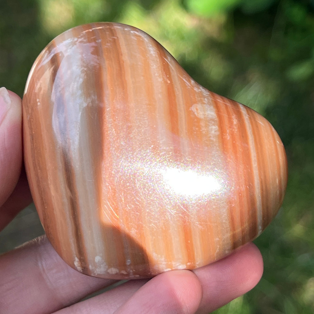Inima onix portocaliu dungat  | Model 3, pietre semipretioase - druzy.ro 2 