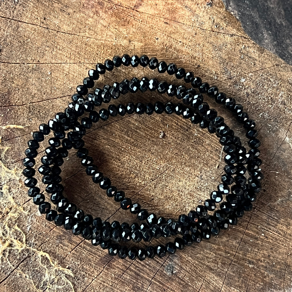 Bratara fatetata agat negru 4 mm, pietre semipretioase - druzy.ro 1 