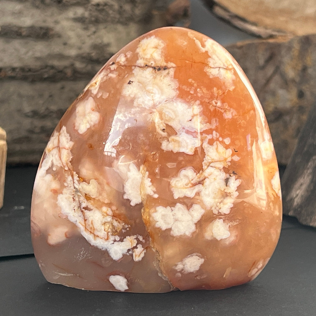 Agat coral floare din Madagascar model 14, pietre semipretioase - druzy.ro 1 