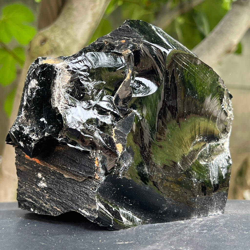 Obsidian negru din Mexic piatra bruta XL model 2, pietre semipretioase - druzy.ro 1 