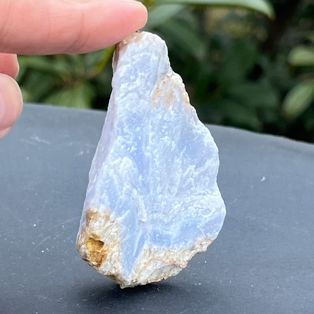 Calcedonie albastra /blue lace/ agat albastru piatra bruta m14, pietre semipretioase - druzy.ro 3 