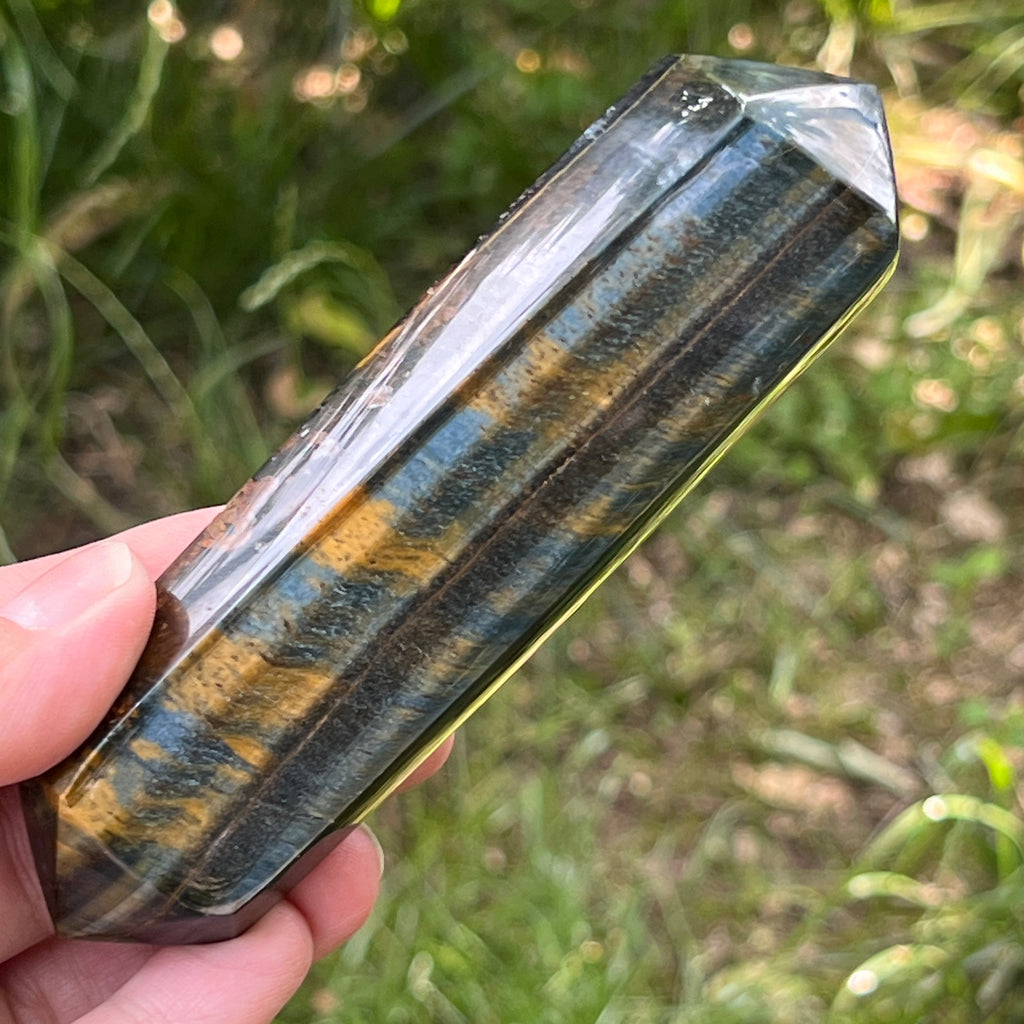 Bagheta dublu varf ochi de tigru albastru (ochi de soim) model 3, pietre semipretioase - druzy.ro 3 