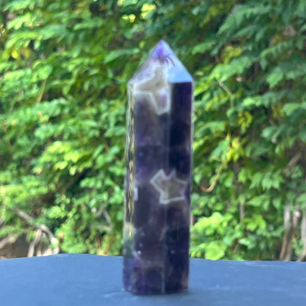 Obelisc ametist chevron model 1, druzy.ro, cristale 6