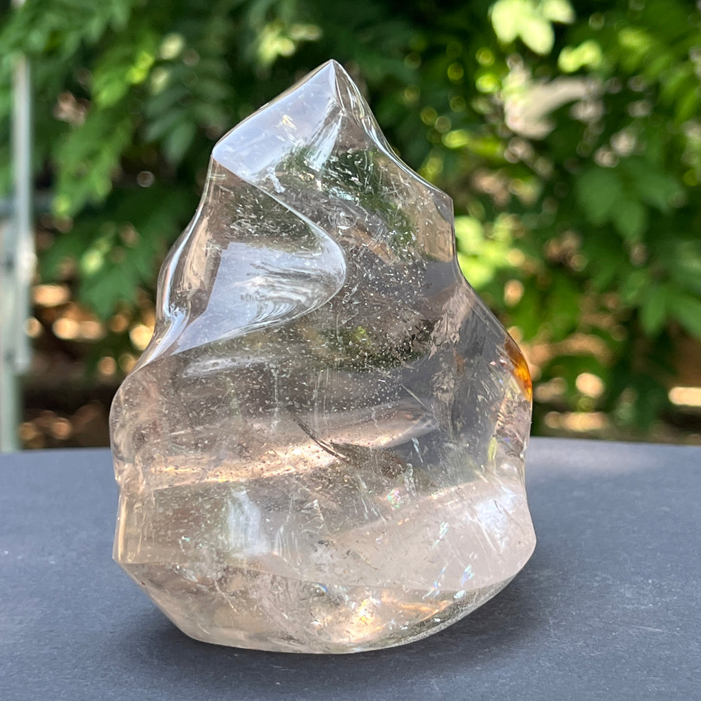 Sculptura din cuart de stanca/cristal incolor forma flacara m1, pietre semipretioase - druzy.ro 11 
