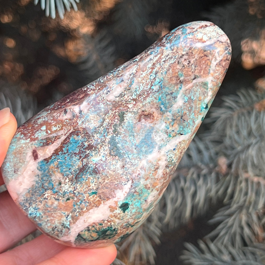 Shattuckite forma libera/palmstone m16, pietre semipretioase - druzy.ro 15 