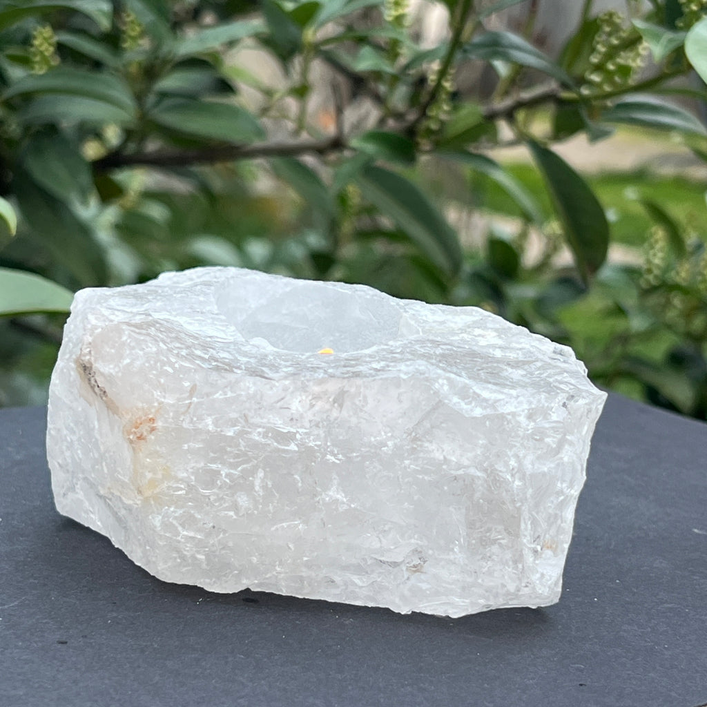 Suport lumanare din cuart de stanca model 2 marimea L, pietre semipretioase - druzy.ro 6 