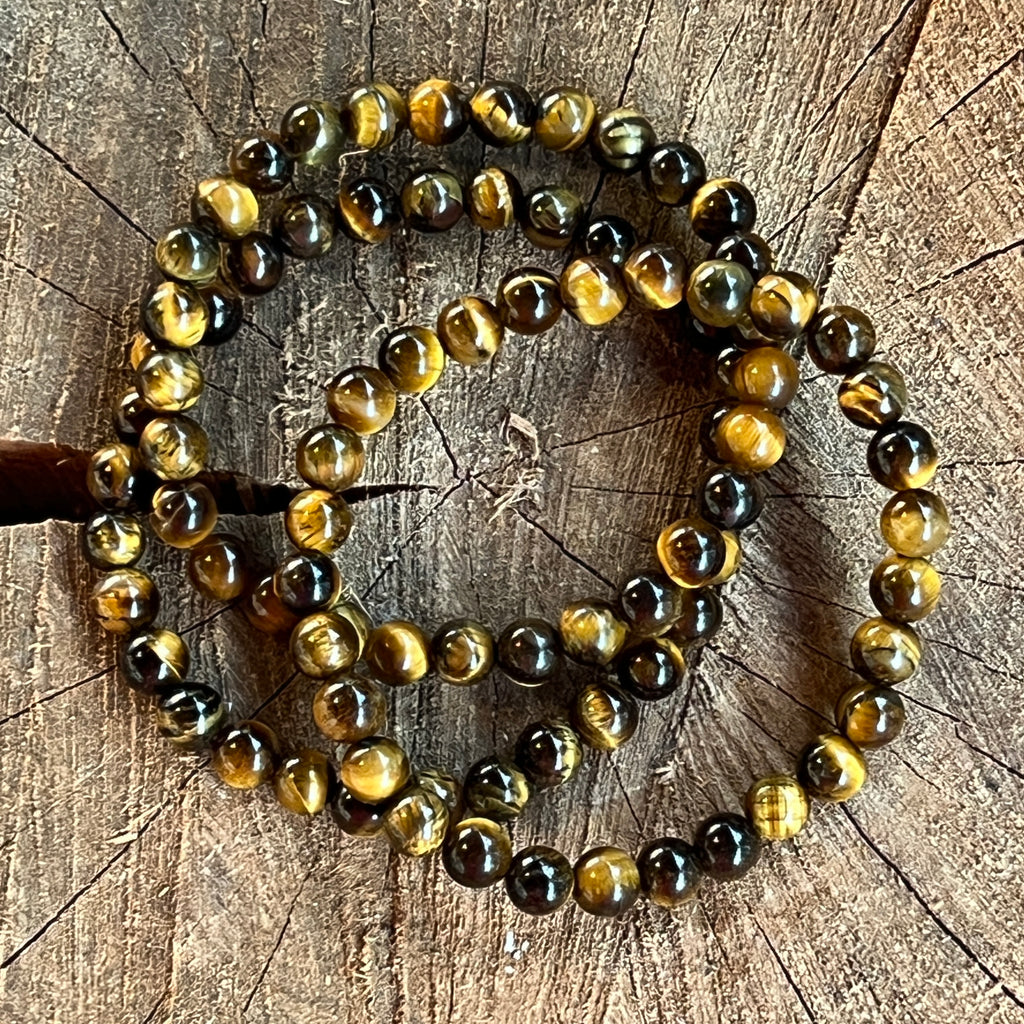 Bratara ochi de tigru galben 6 mm, pietre semipretioase - druzy.ro 2 