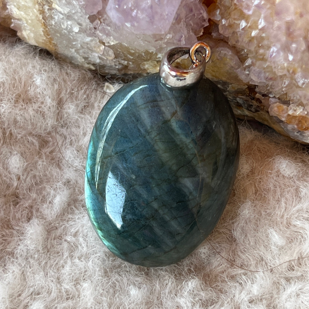 Pandantiv oval labradorit, pietre semipretioase - druzy.ro 6 