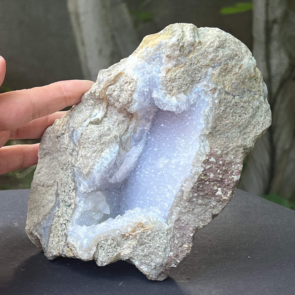 Calcedonie albastra /blue lace/ agat albastru piatra bruta m22, pietre semipretioase - druzy.ro 7 