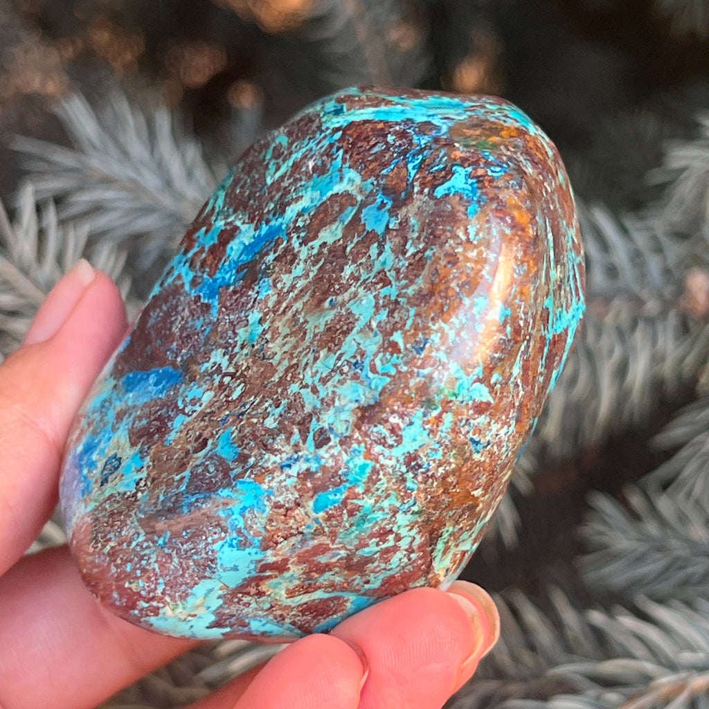 Shattuckite forma libera/palmstone m13, pietre semipretioase - druzy.ro 17 