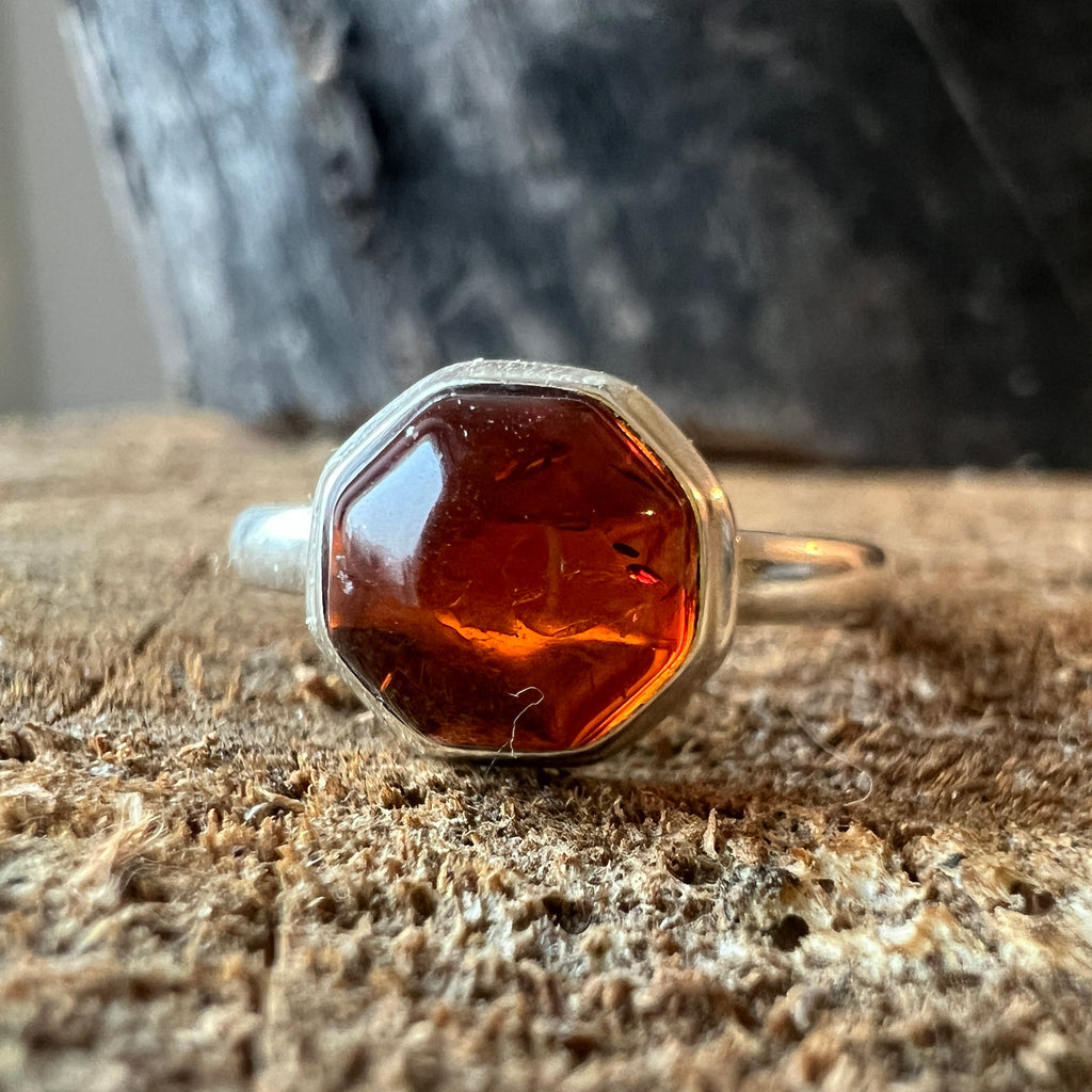 Inel argint cu chihlimbar Amber19, pietre semipretioase - druzy.ro 4 